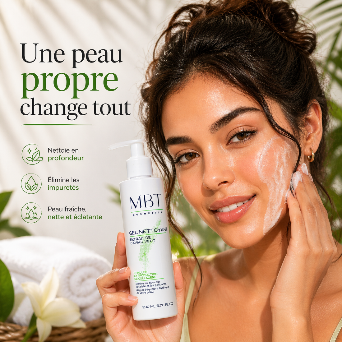 gel nettoyant - caviar vert - nettoyage doux sans irrité le peau